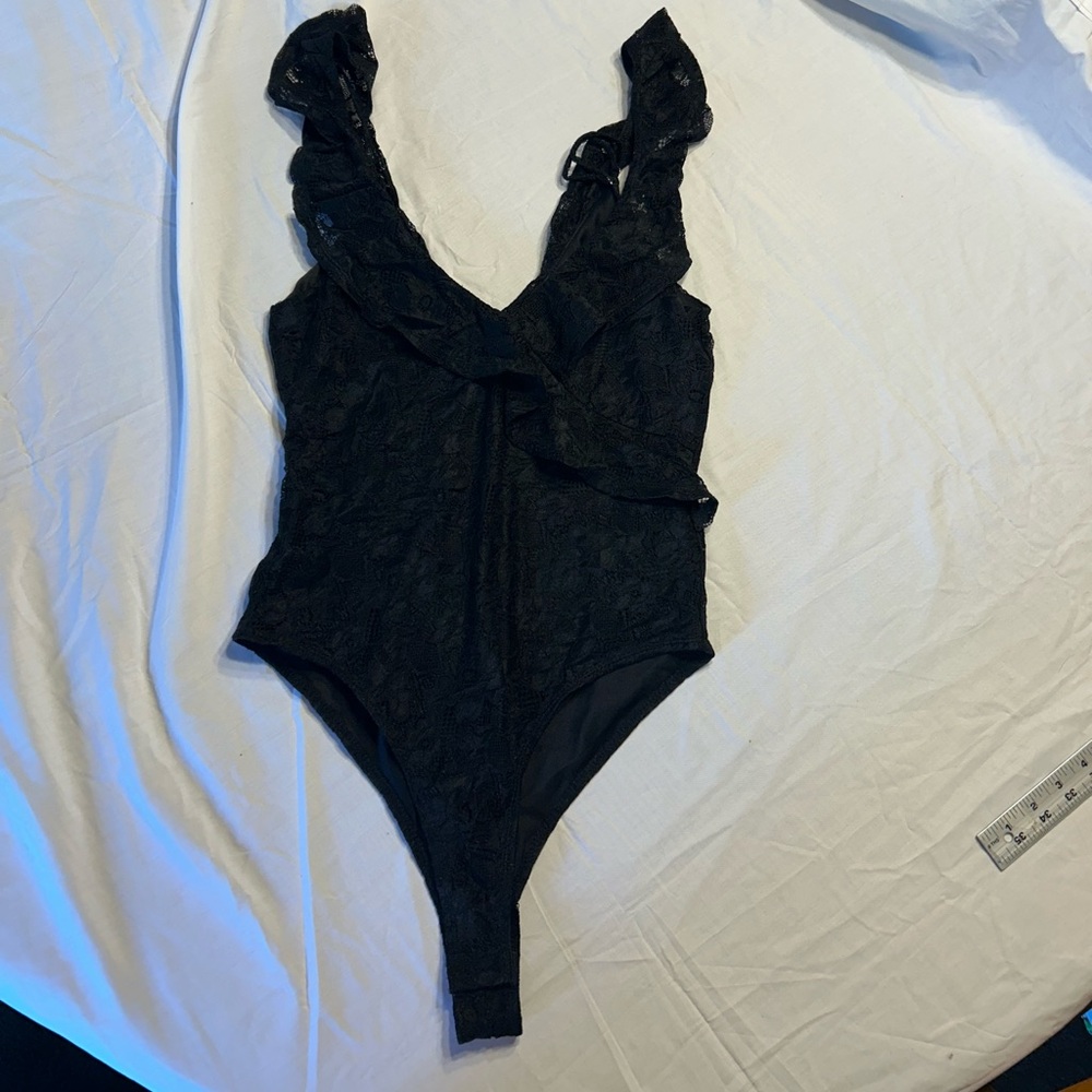 Forever 21 Black Lace Bodysuit size M